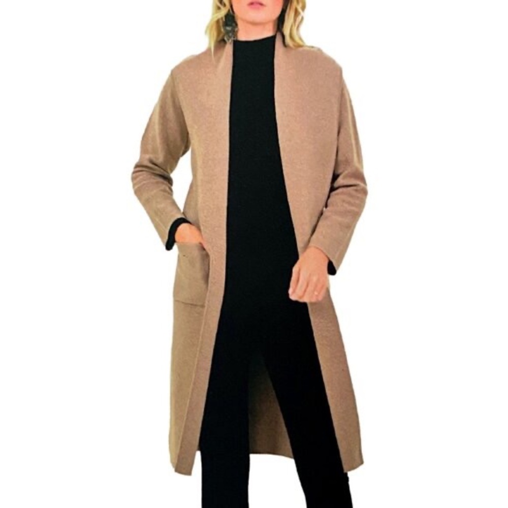 Max Sport Long Cardigan Duster Knit Sweater - Womens Sizes S‎ Heather Sand Tan